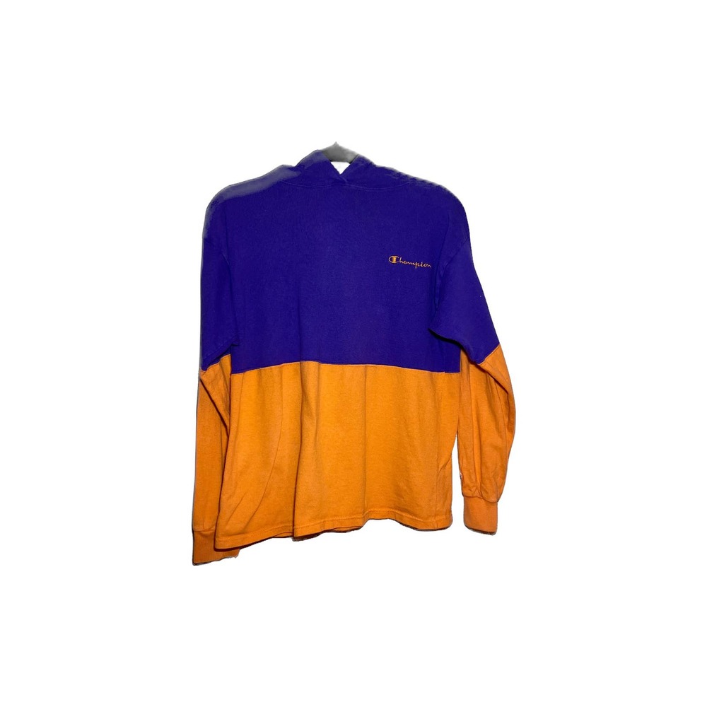 Vintage Orange Purple Champion Pull Over Hoodie